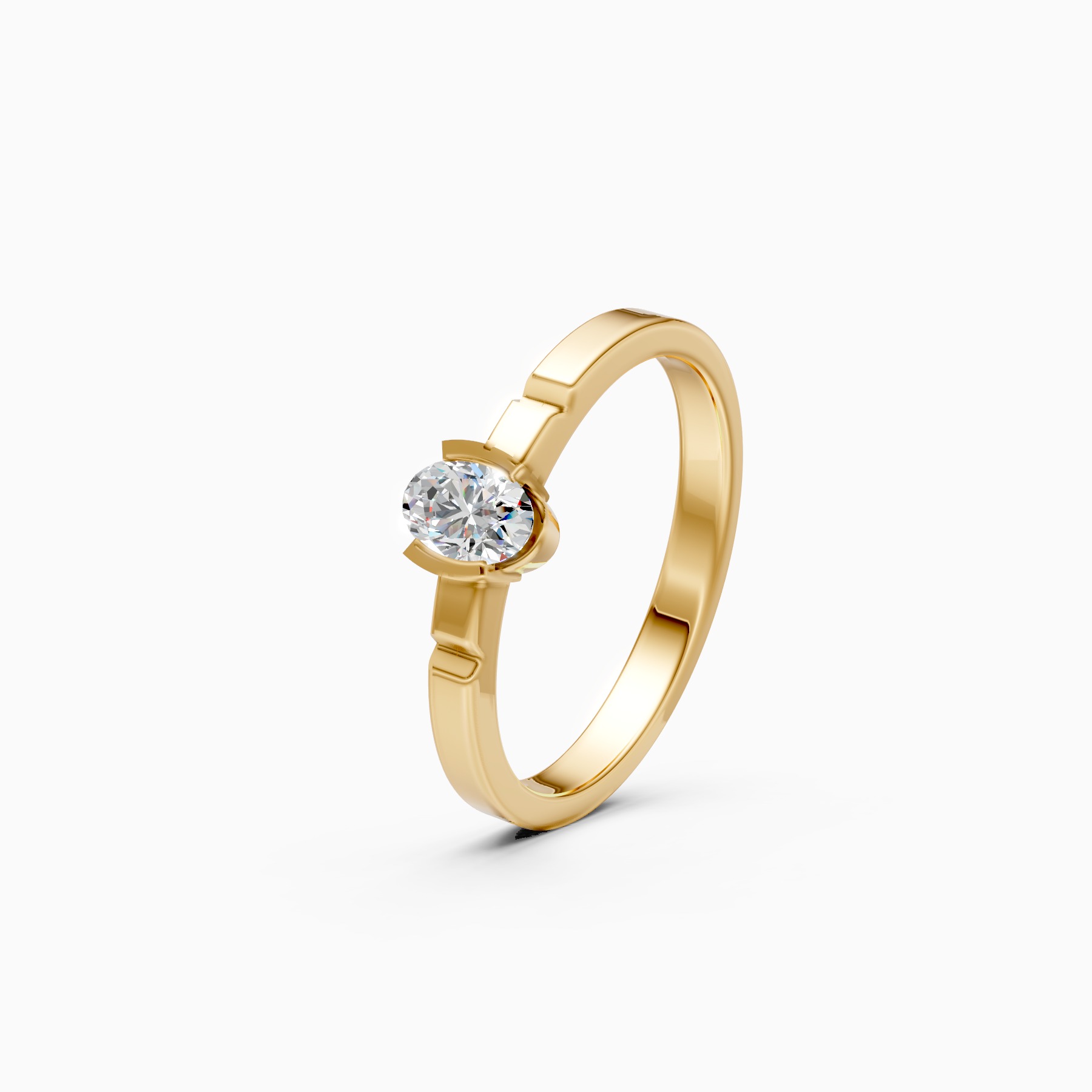 Modern Grip Set Solitaire Diamond Ring